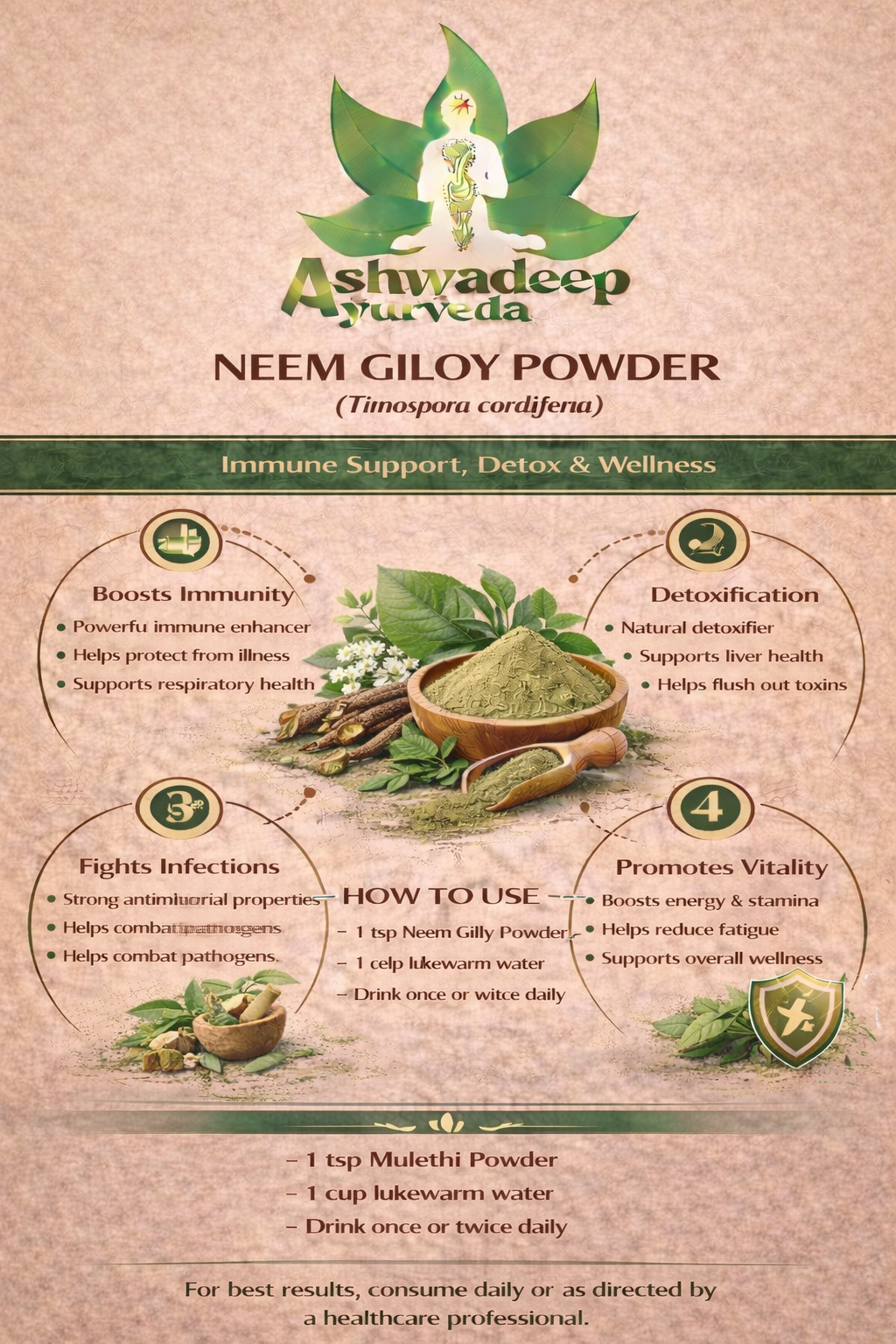 ASHWADEEP Neem Giloy Powder - Image 2