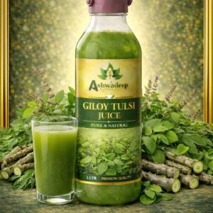 ASHWADEEP Giloy Tulsi Juice – Dual Herb Herbal Blend